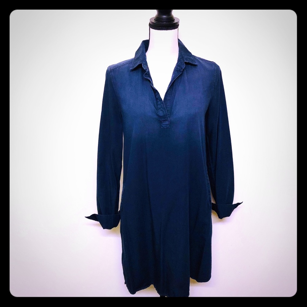 Navy shirtdress w/ welt pockets